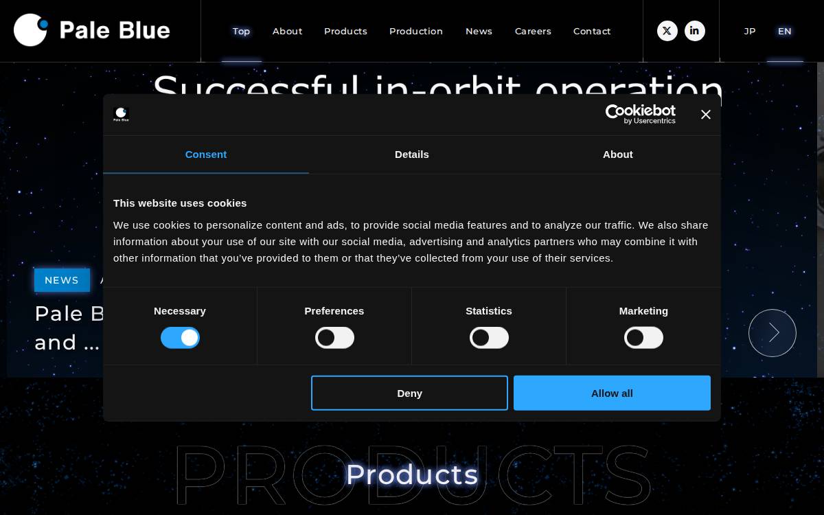 Pale Blue website preview