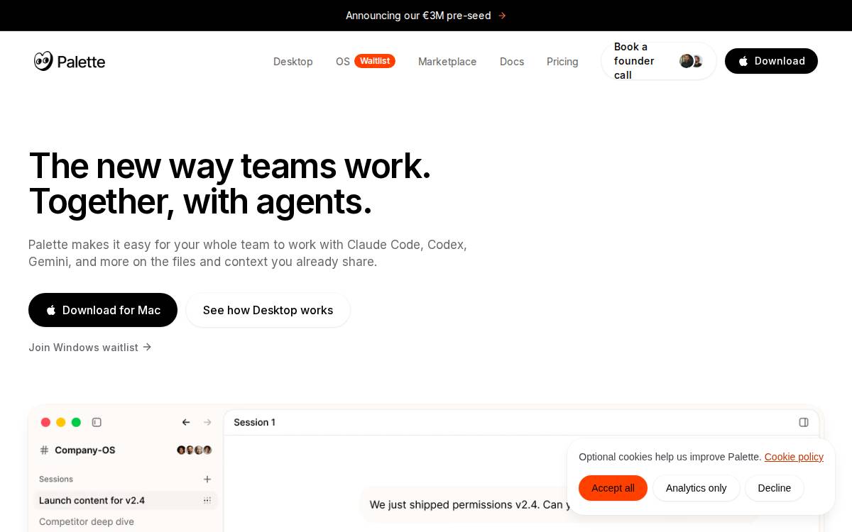 Palette website preview