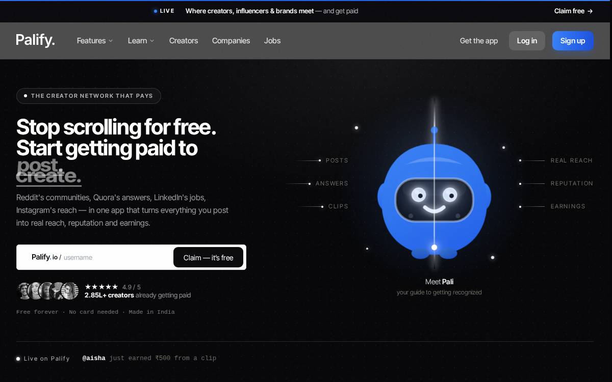 Palify website preview