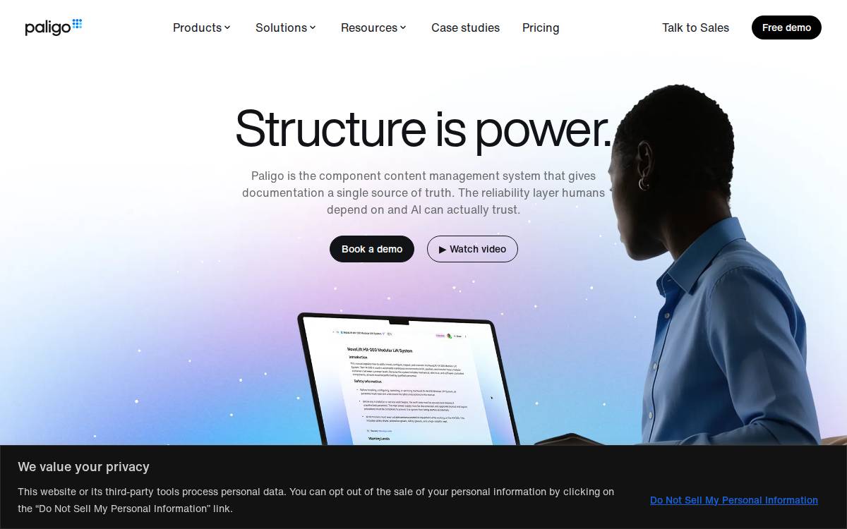 Paligo website preview