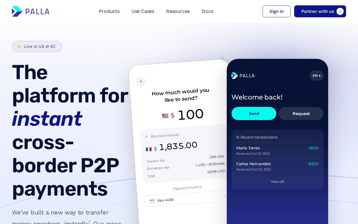 Palla website preview