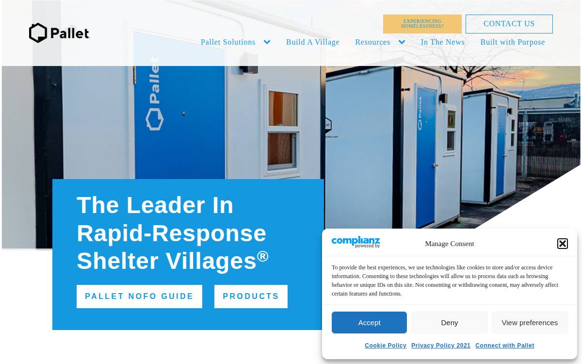 Pallet Shelters website preview