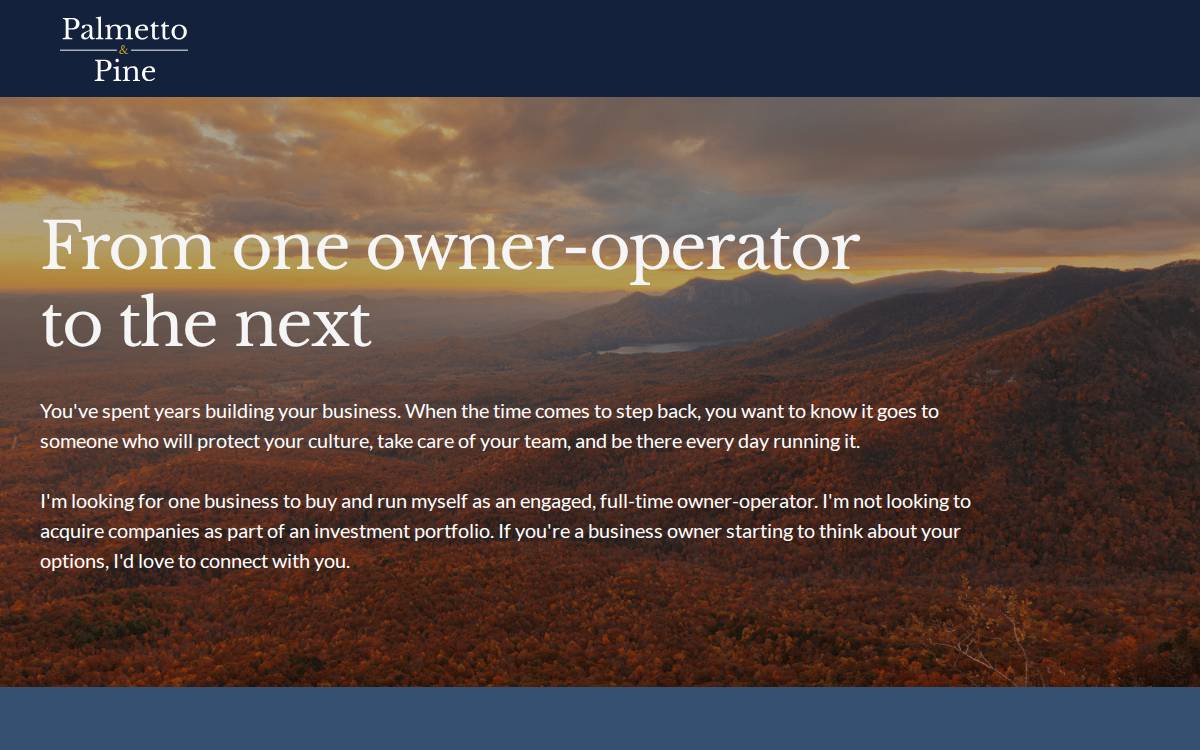 Palmetto & Pine website preview