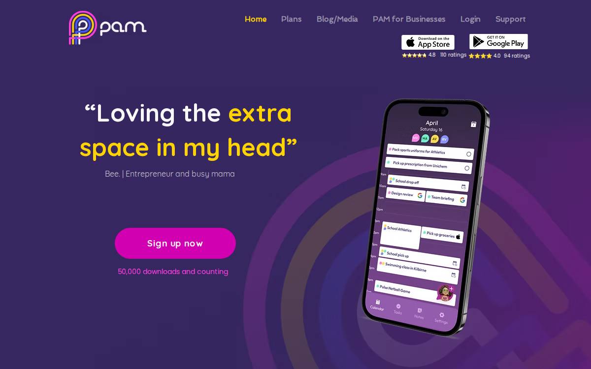 PAM website preview