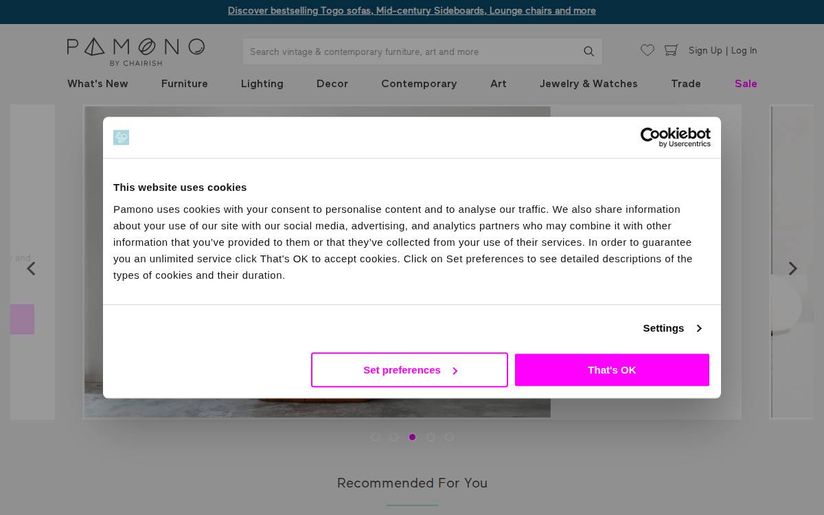 Pamono website preview