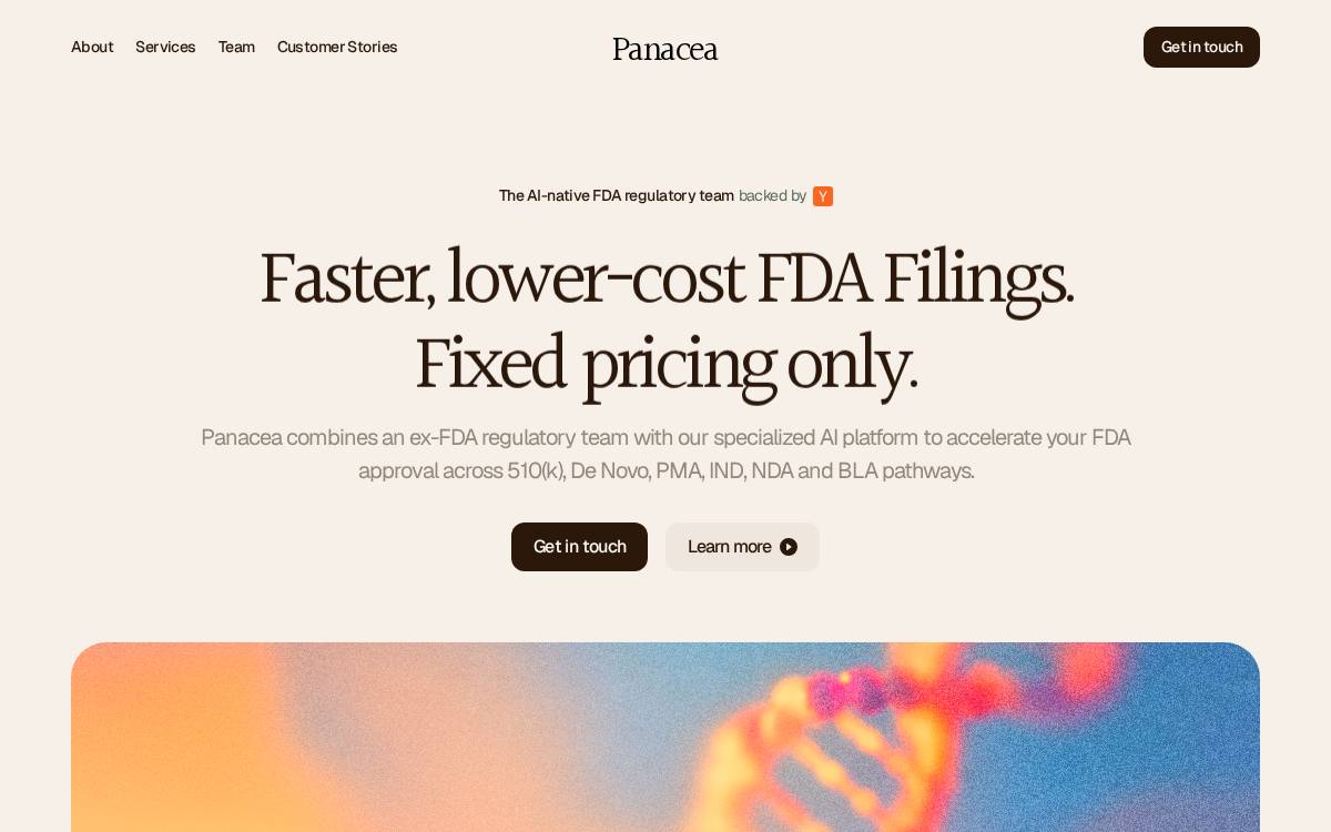 Panacea website preview