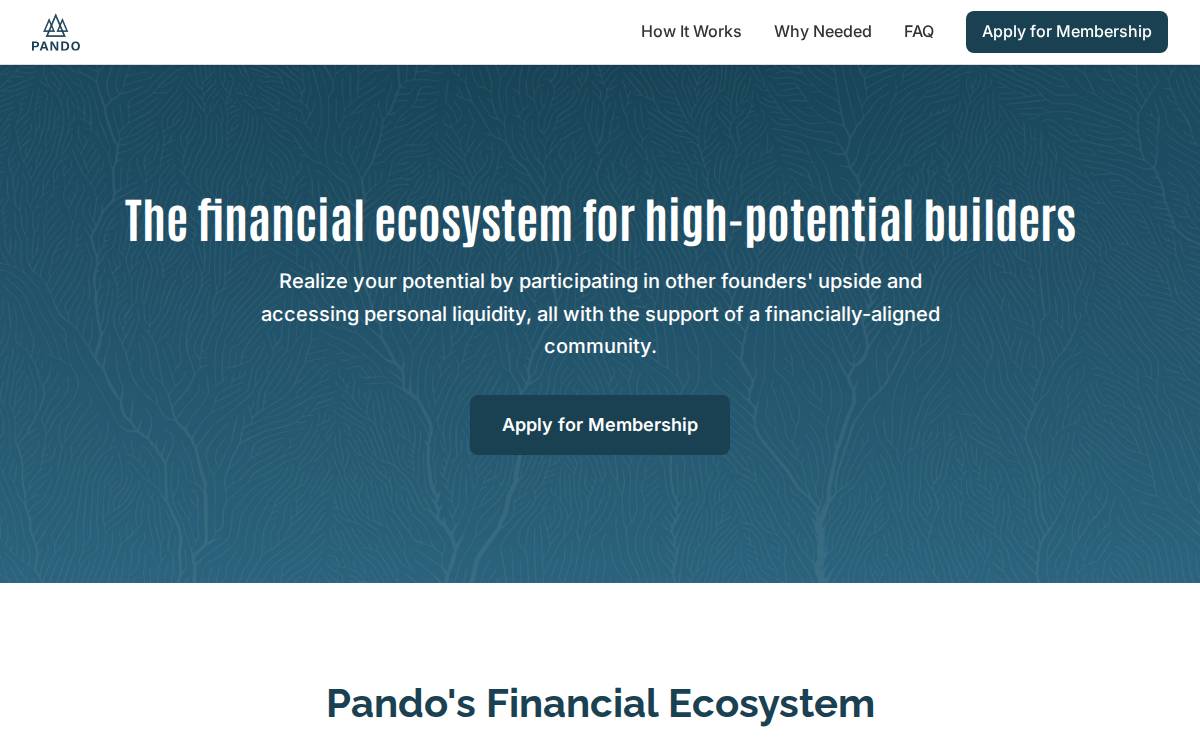Pando website preview