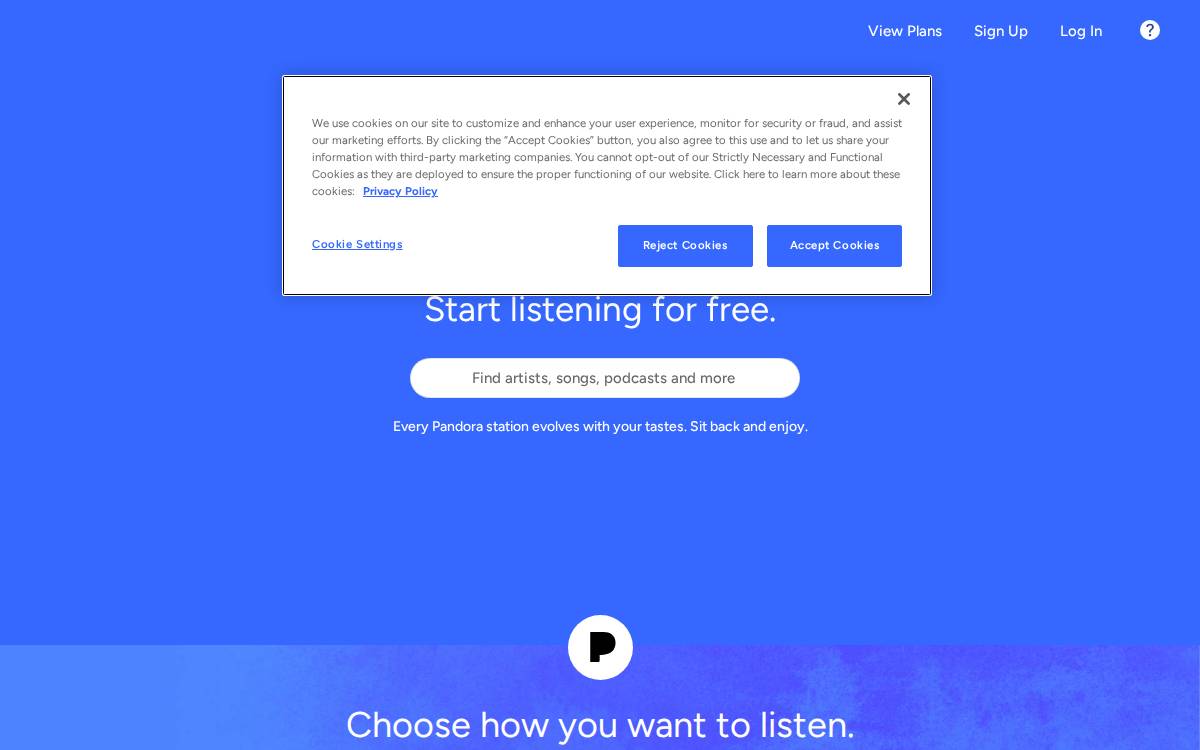 Pandora III website preview