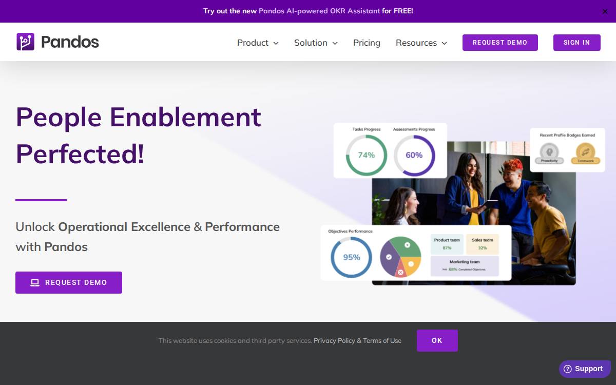 Pandos website preview