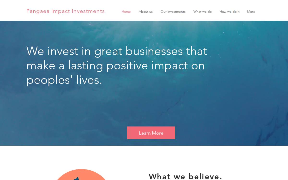Pangaea Impact Investment website preview