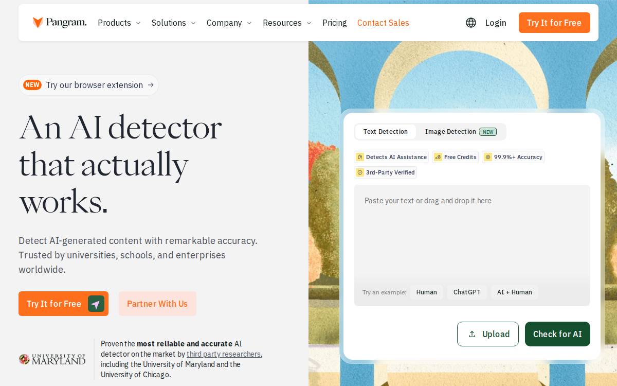 Pangram Labs website preview