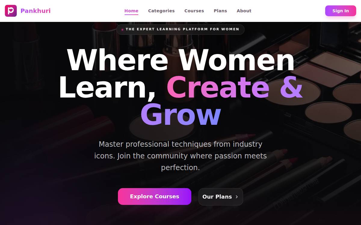 Pankhuri website preview