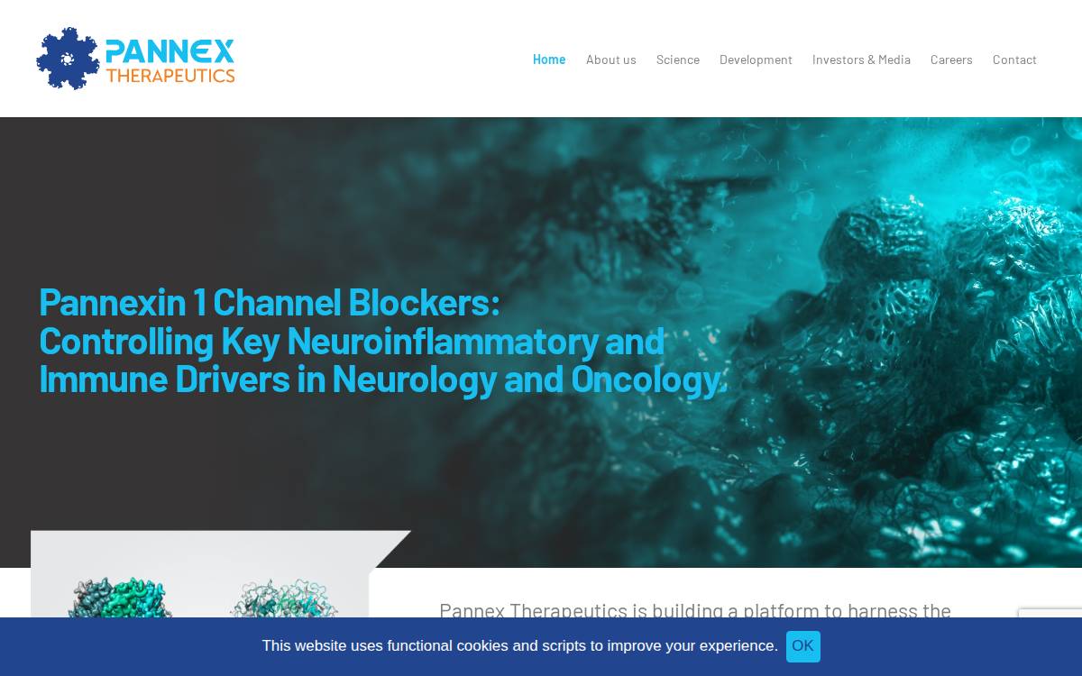 Pannextherapeutics website preview