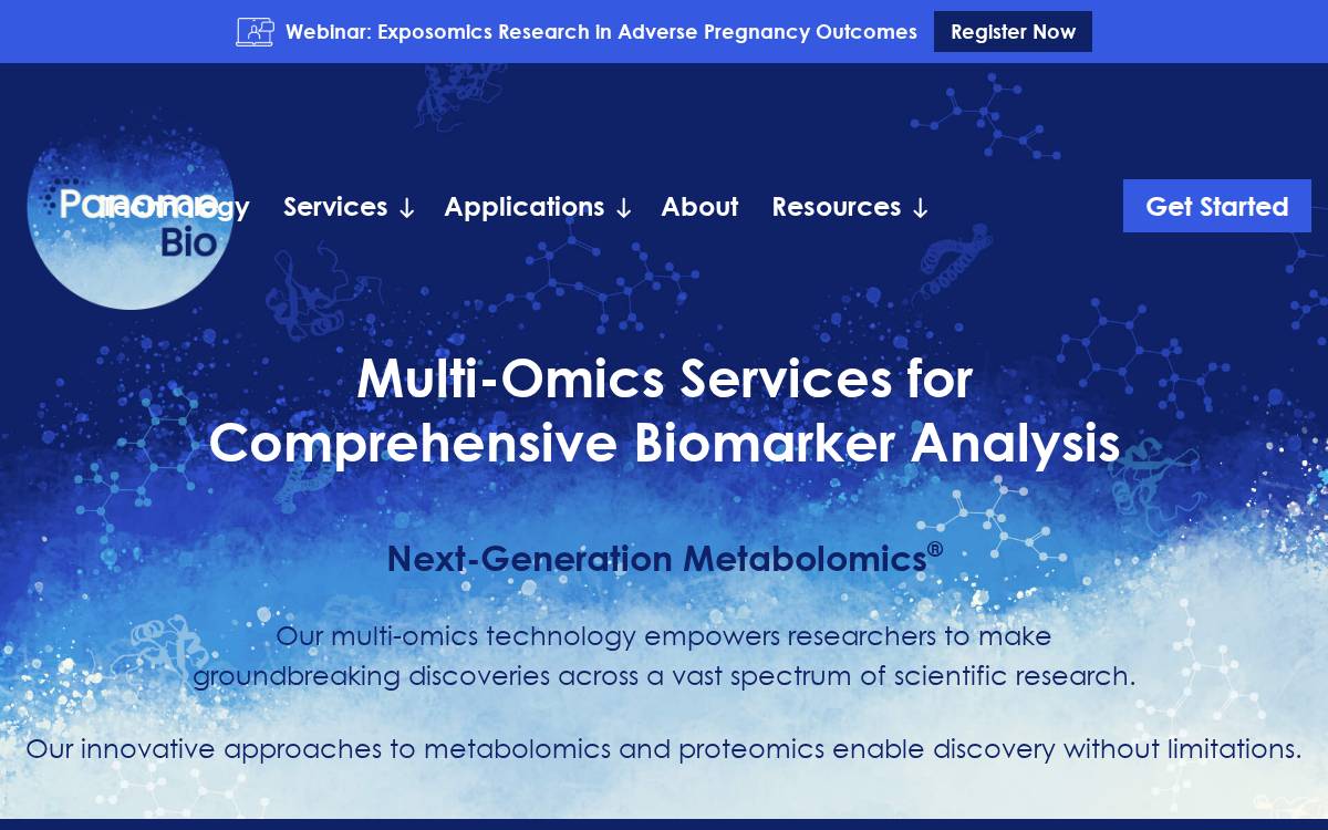 Panome Bio website preview