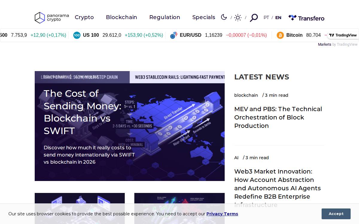 PanoramaCrypto website preview