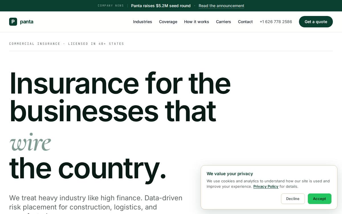Panta website preview