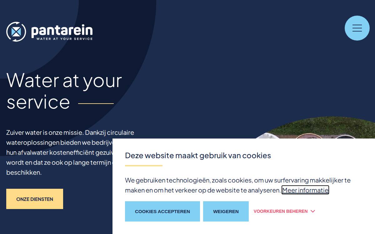 Pantarein Water website preview