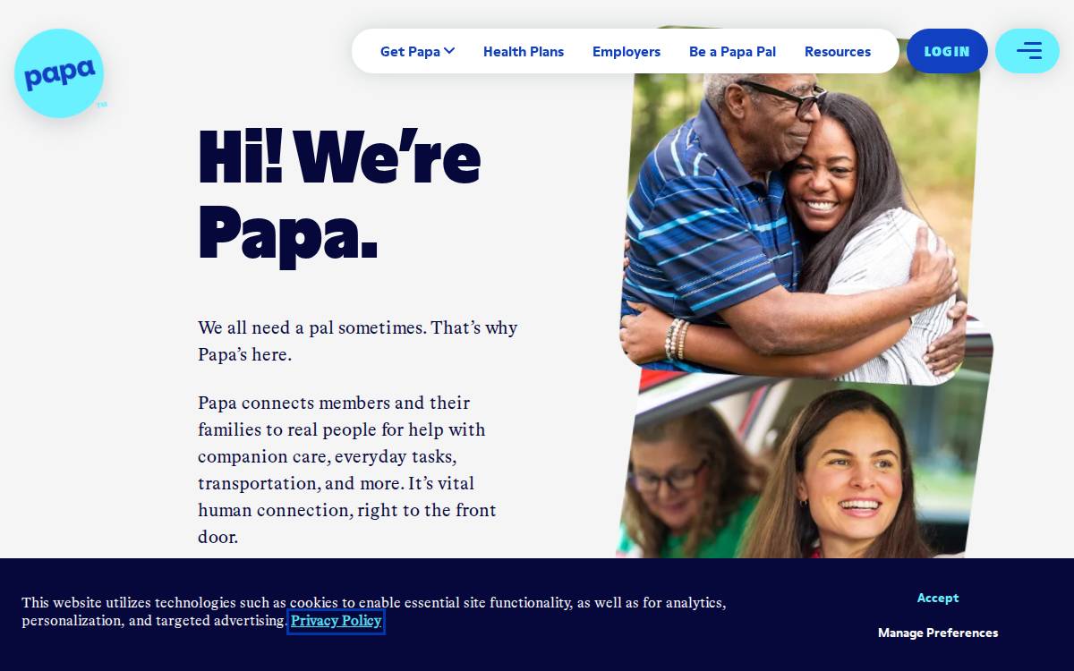 Papa website preview