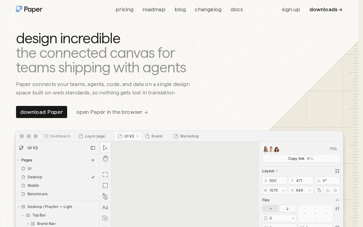 Paper website preview