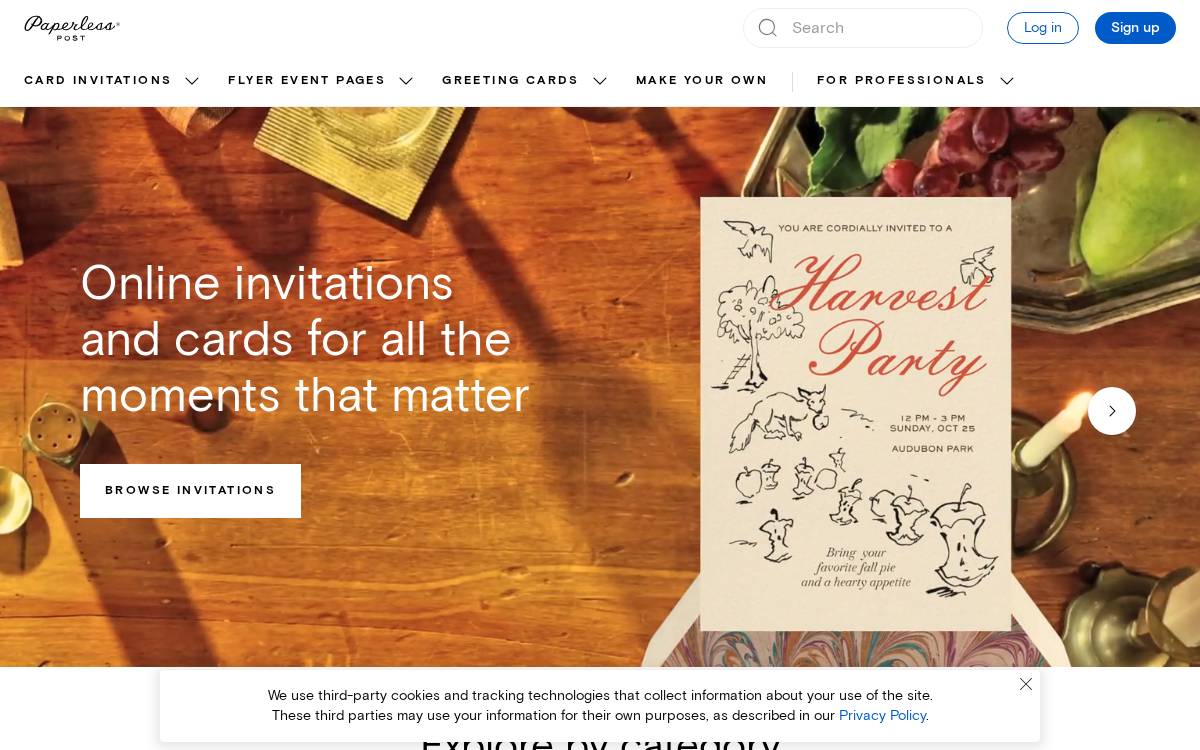 Paperless Post website preview