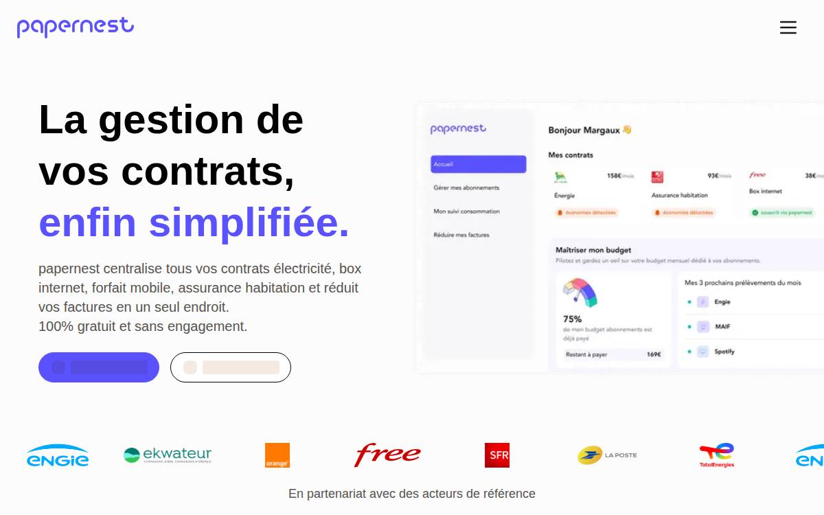 Papernest website preview