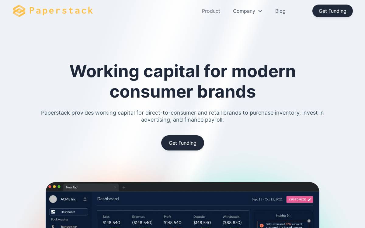 Paperstack website preview