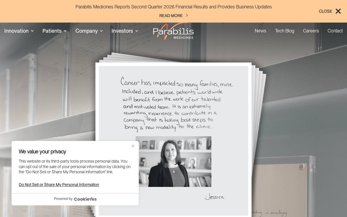 Parabilis Medicines website preview