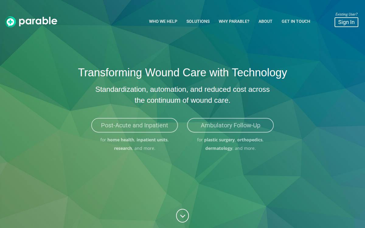 Parable Health website preview