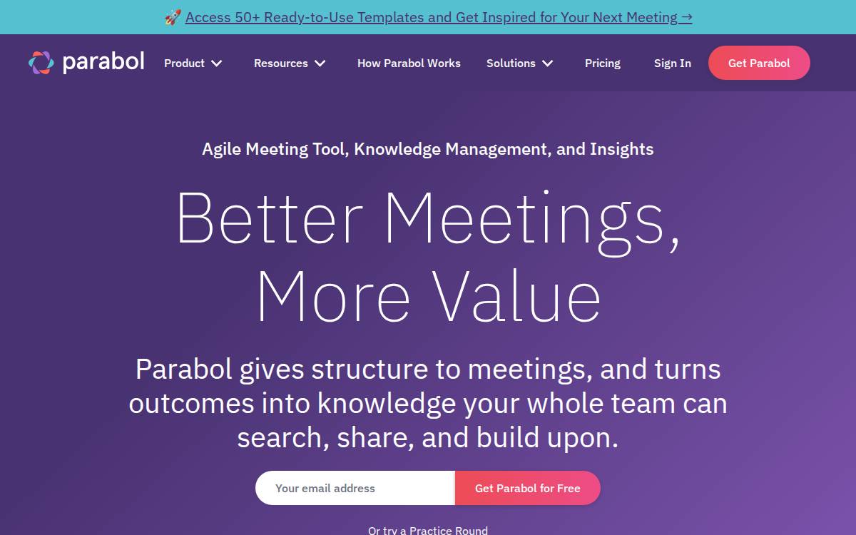 Parabol website preview