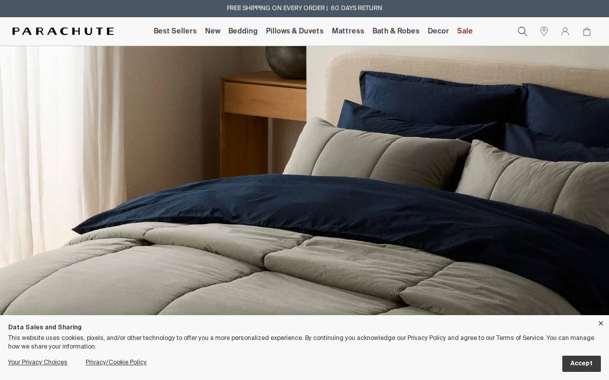 Parachute Home website preview