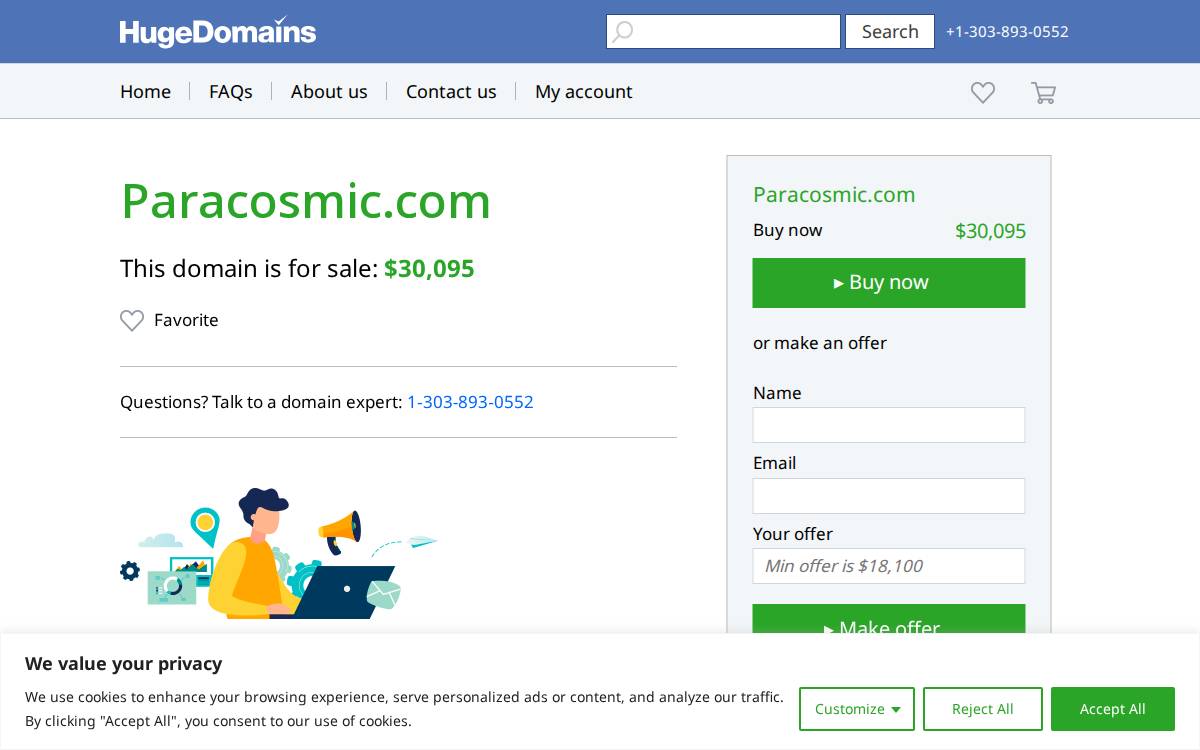 Paracosmic website preview