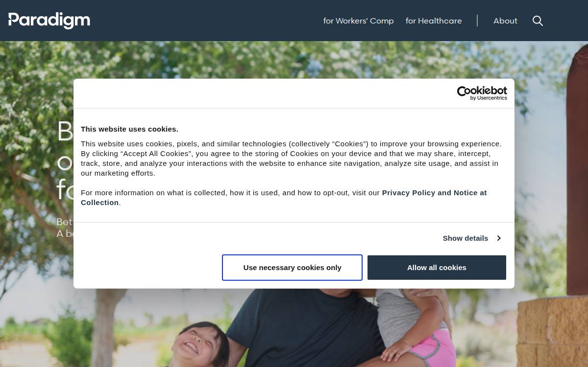 Paradigm website preview