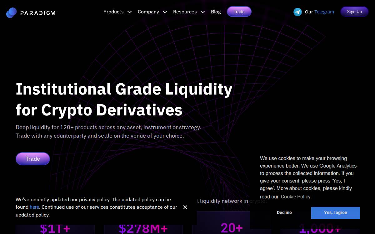 Paradigm website preview
