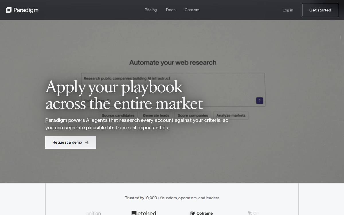 Paradigm website preview