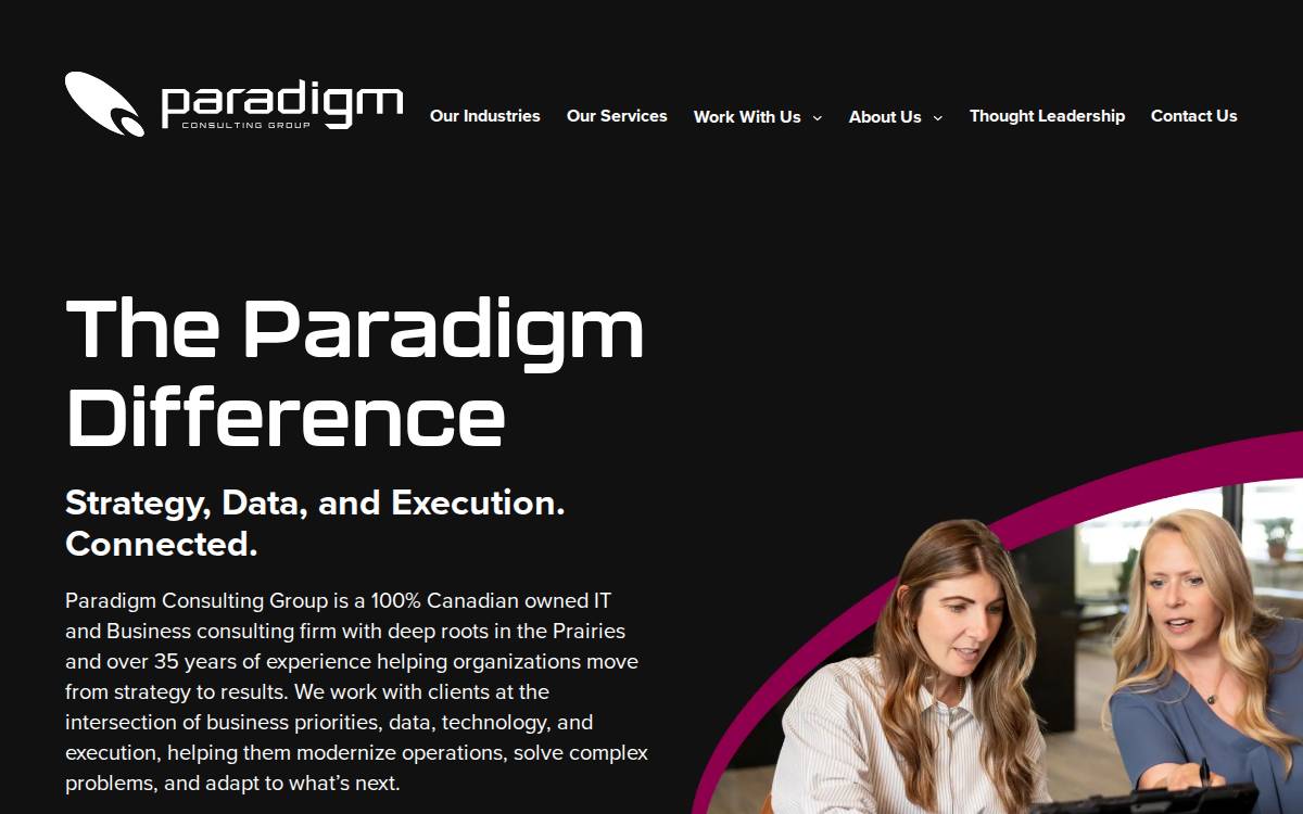 Paradigm Consulting Group Inc. website preview