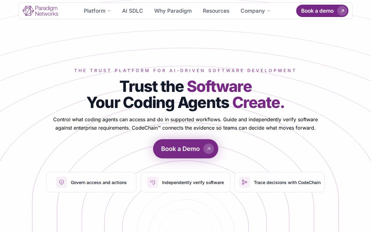 Paradigm Networks website preview