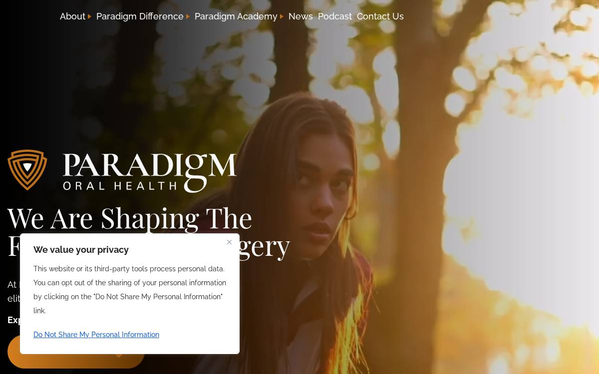 Paradigm Oral Health website preview