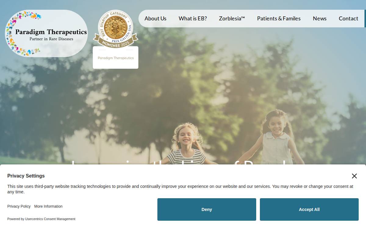 Paradigm Therapeutics website preview