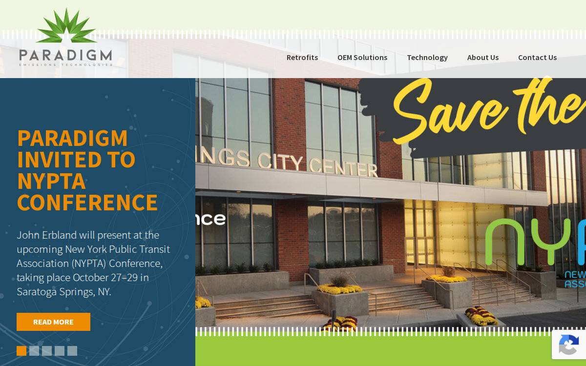 Paradigmemissionstech website preview