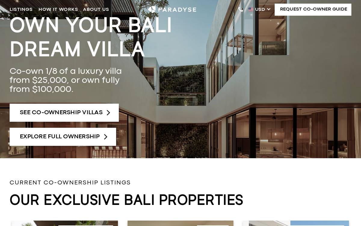 PARADYSE Homes website preview