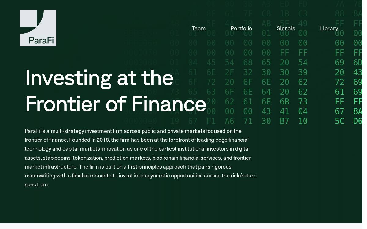 Parafi General Fund website preview