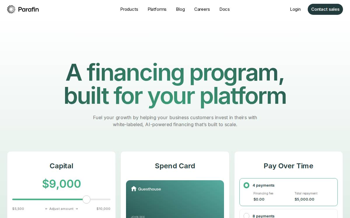 Parafin website preview