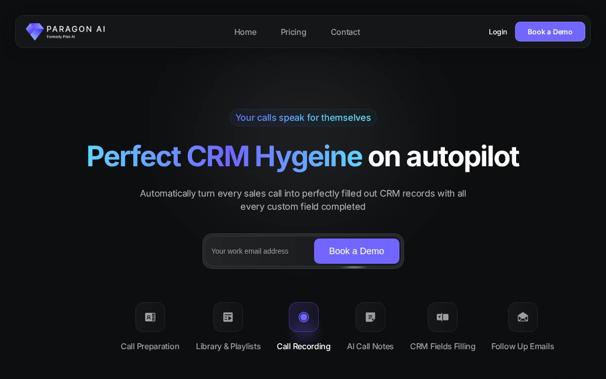 Paragon AI website preview