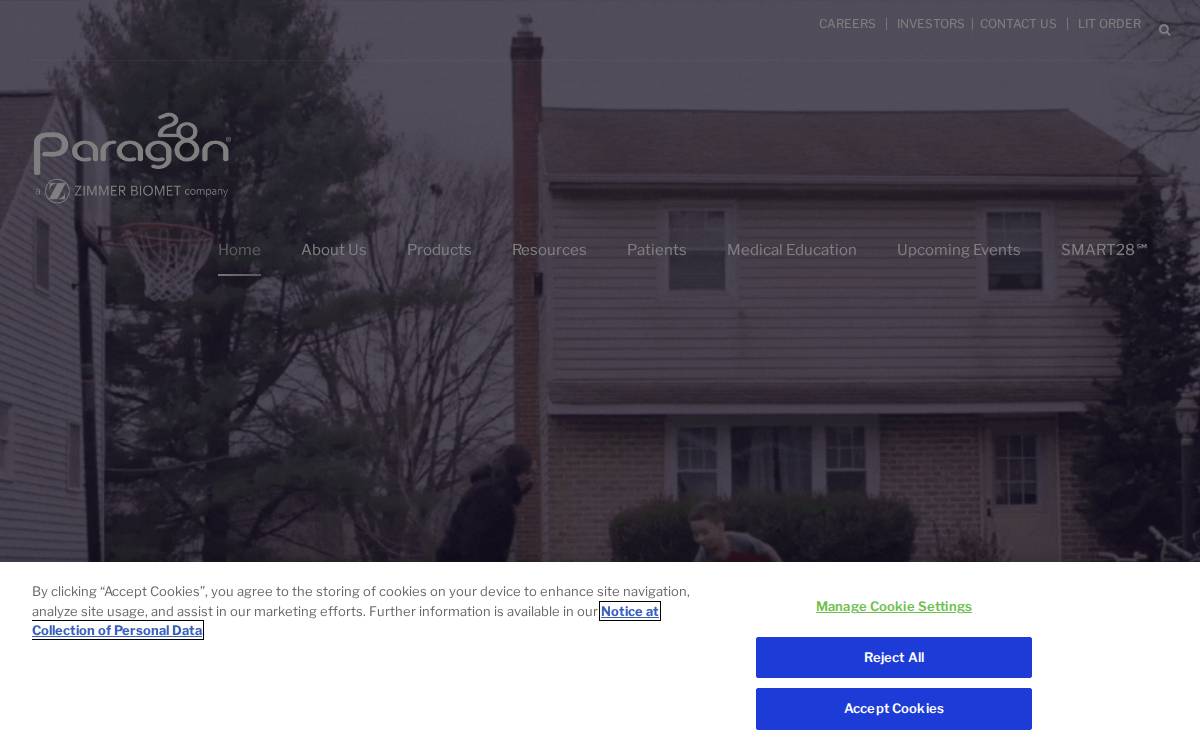 Paragon28 website preview