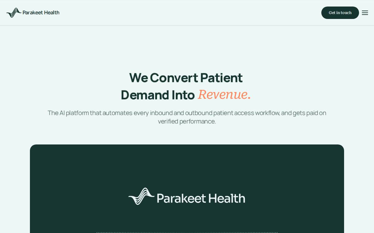 Parakeet Health website preview