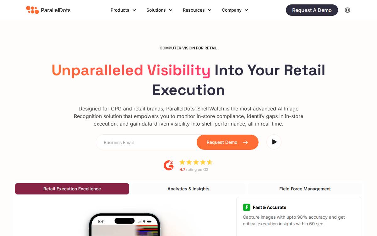 Parallel Dots website preview