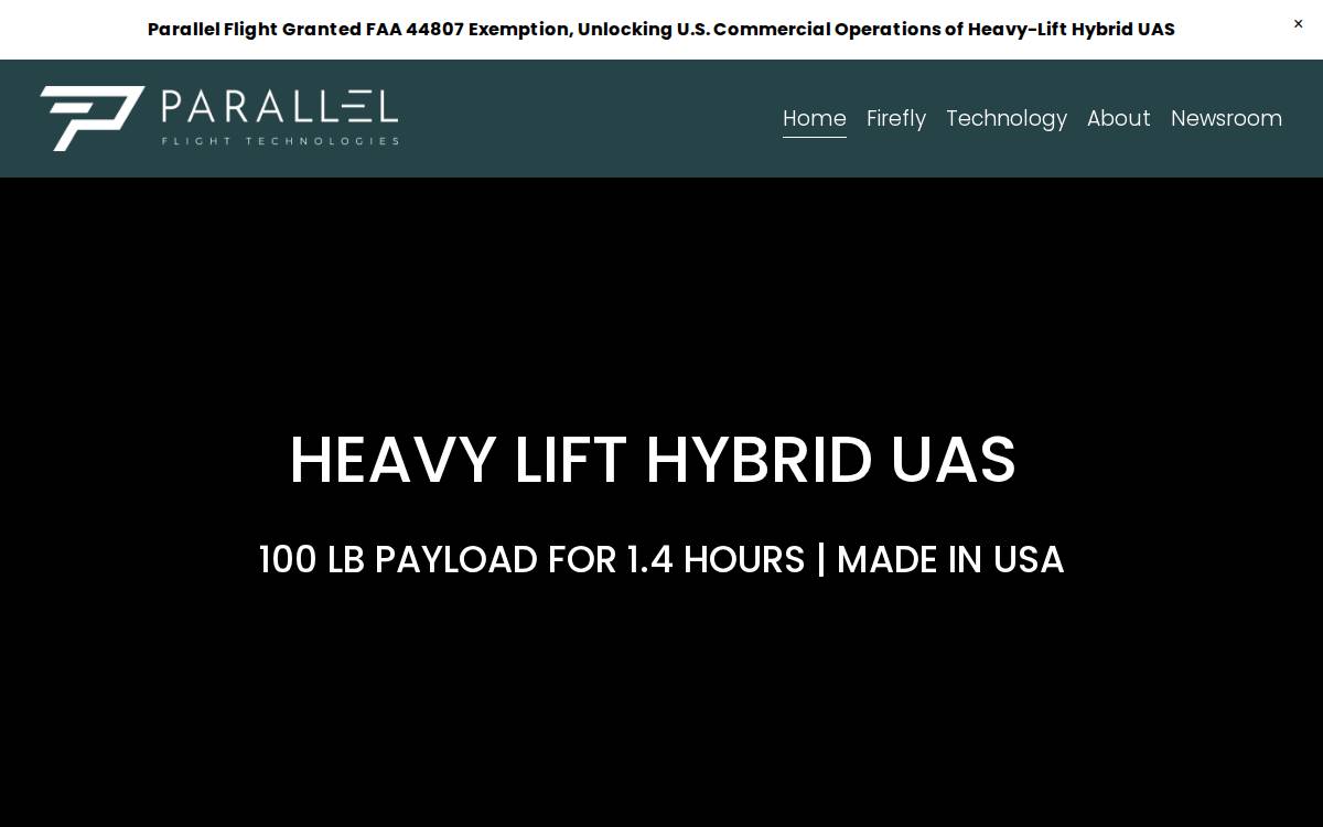 Parallel Flight Technologies website preview