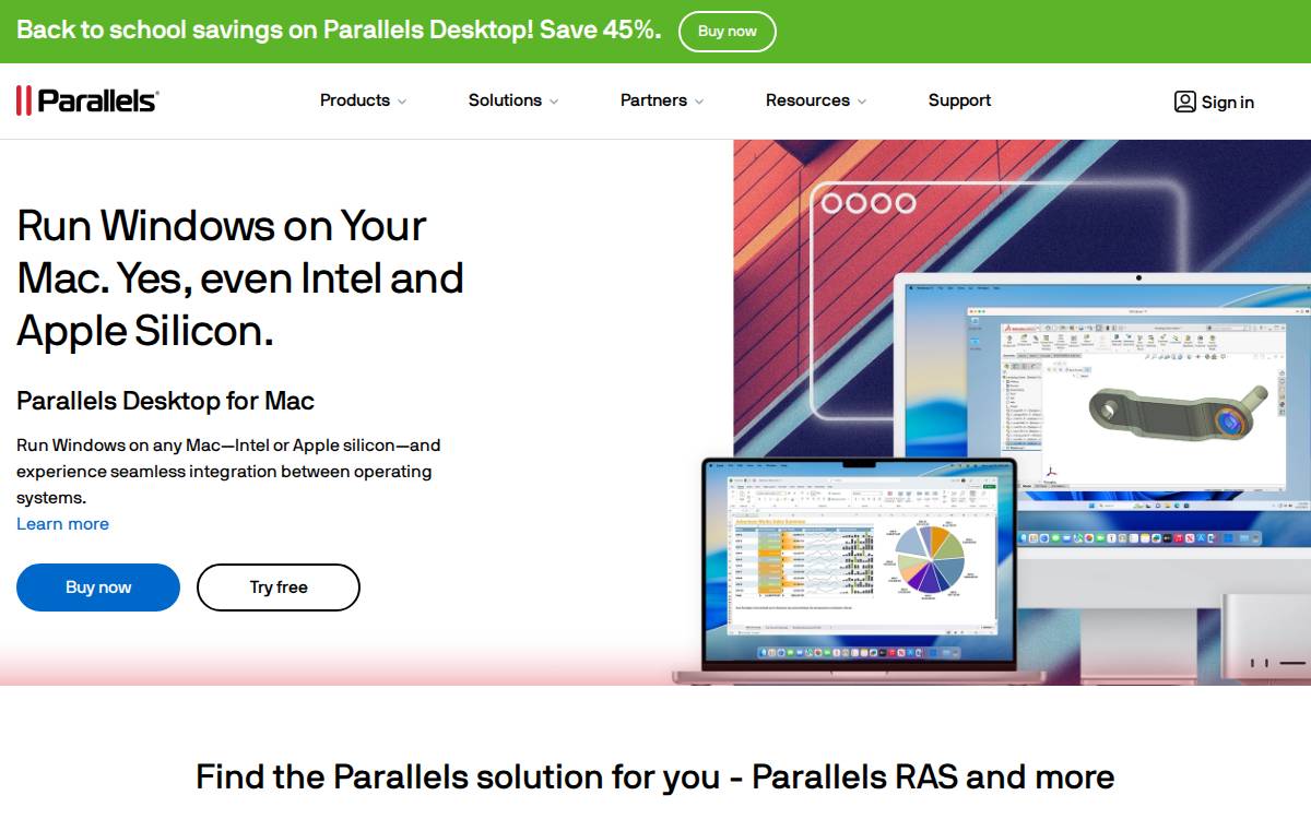 Parallels website preview