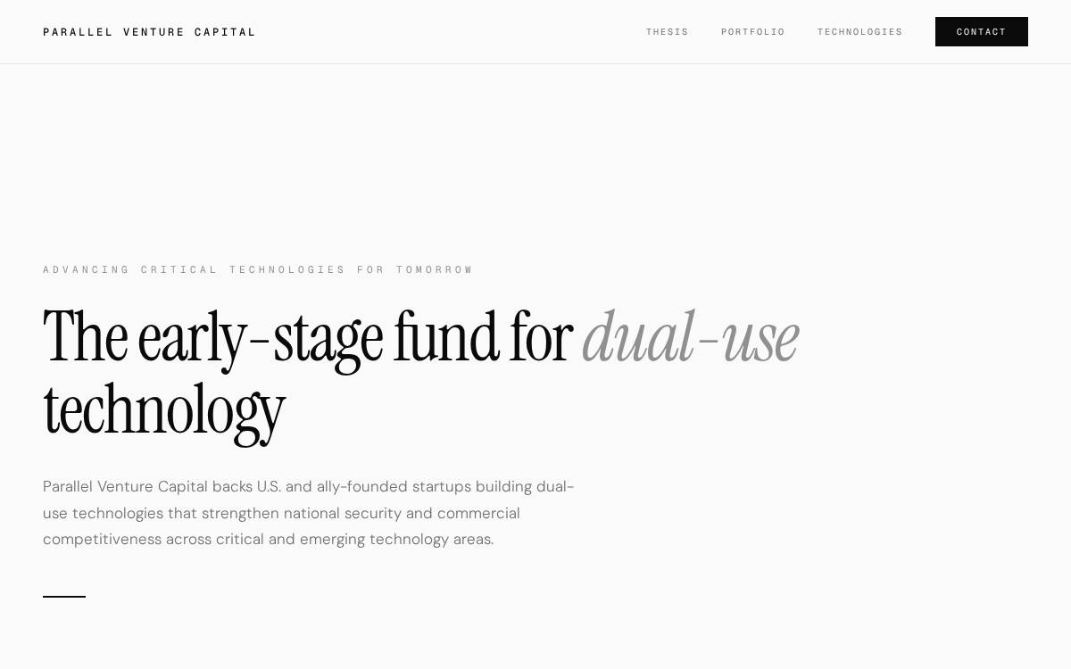 Parallelventurecapital website preview