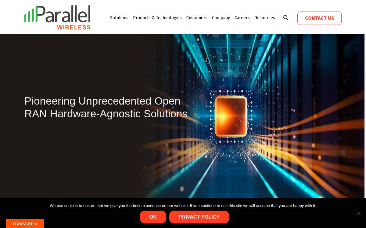 Parallel Wireless website preview